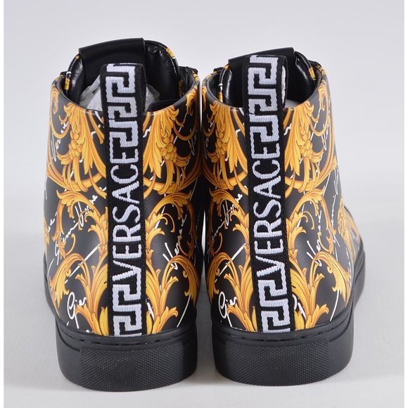 NEW Versace Men\'s Leather BAROQUE Medusa High Top Sneakers Shoes 40 7 main image 6